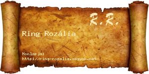 Ring Rozália névjegykártya